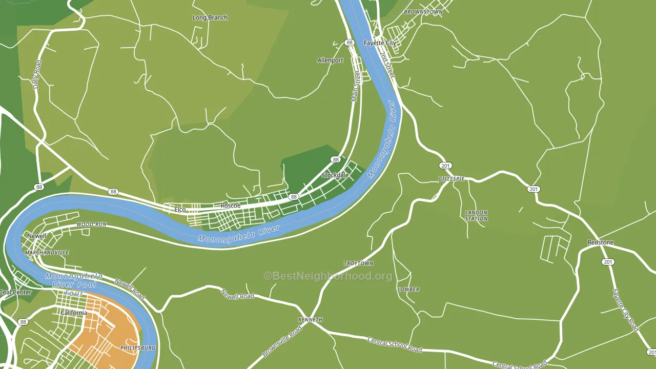 15483, PA block-group voter-turnout map