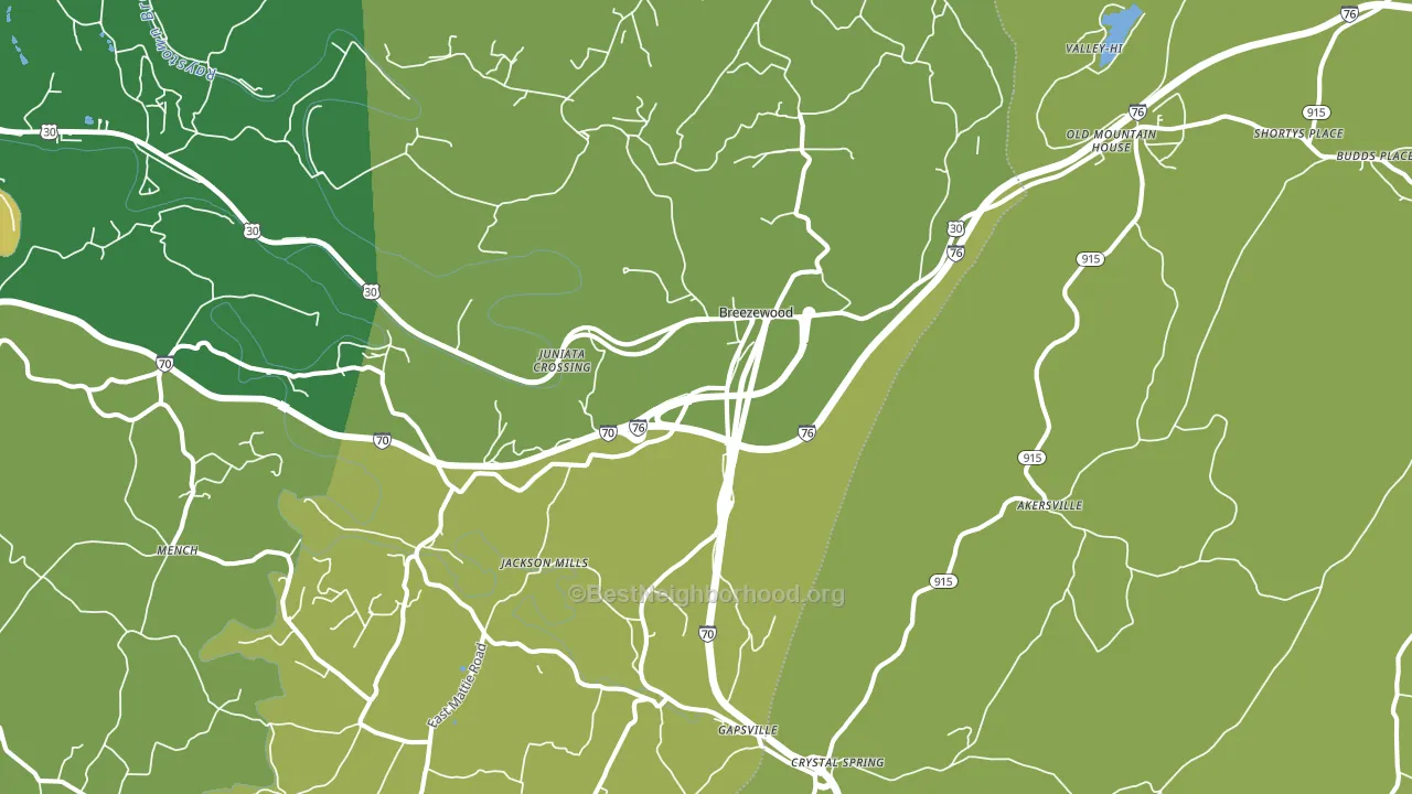 15533, PA block-group voter-turnout map