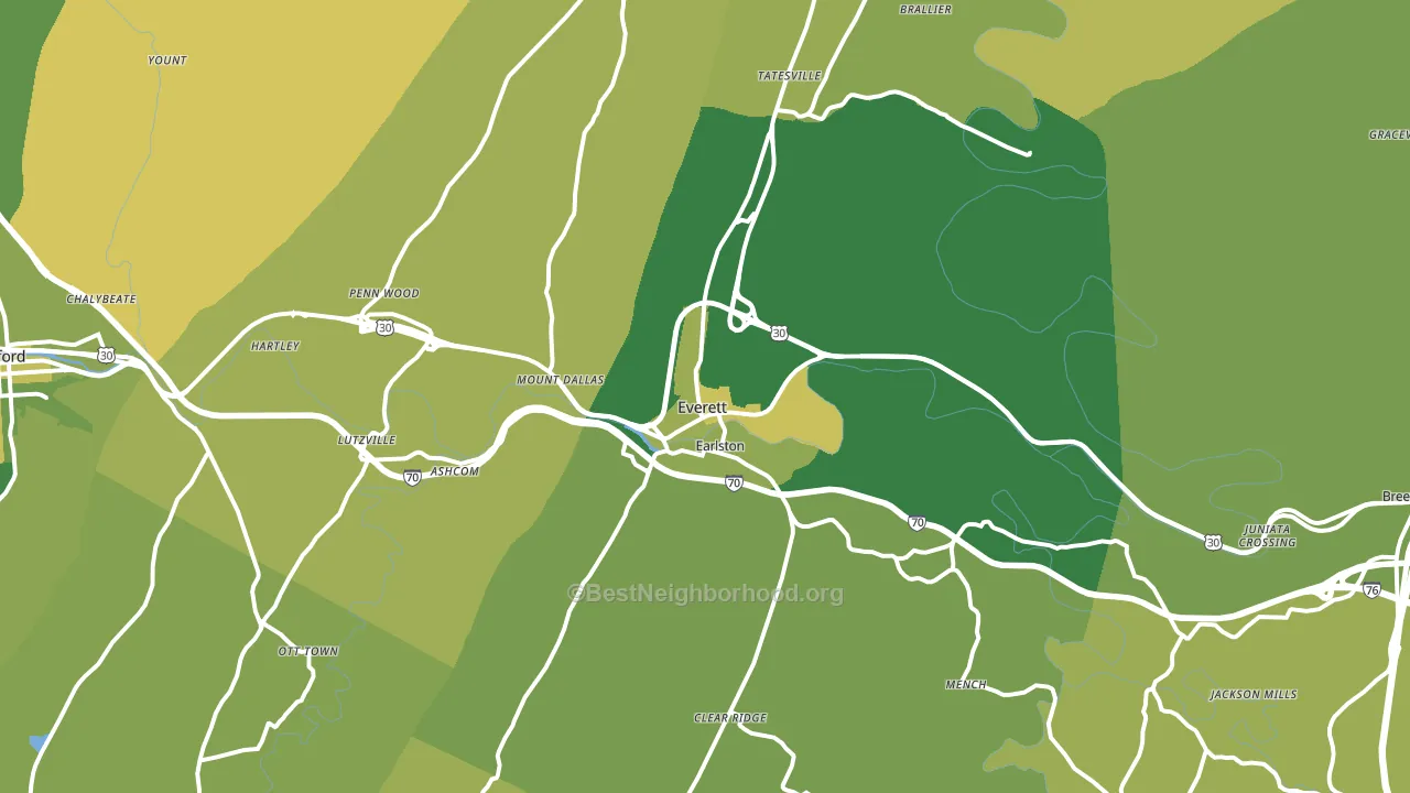 15537, PA block-group voter-turnout map