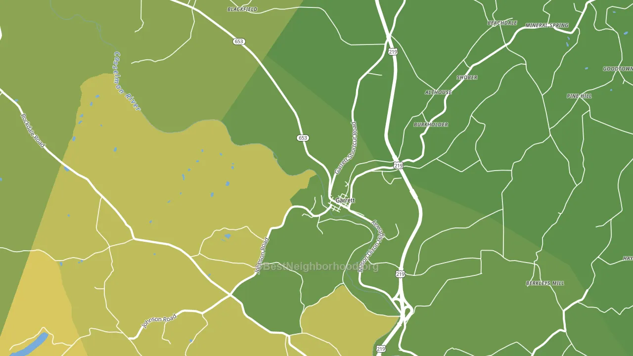 15542, PA block-group voter-turnout map