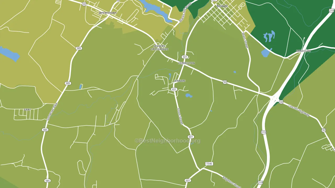 15546, PA block-group voter-turnout map