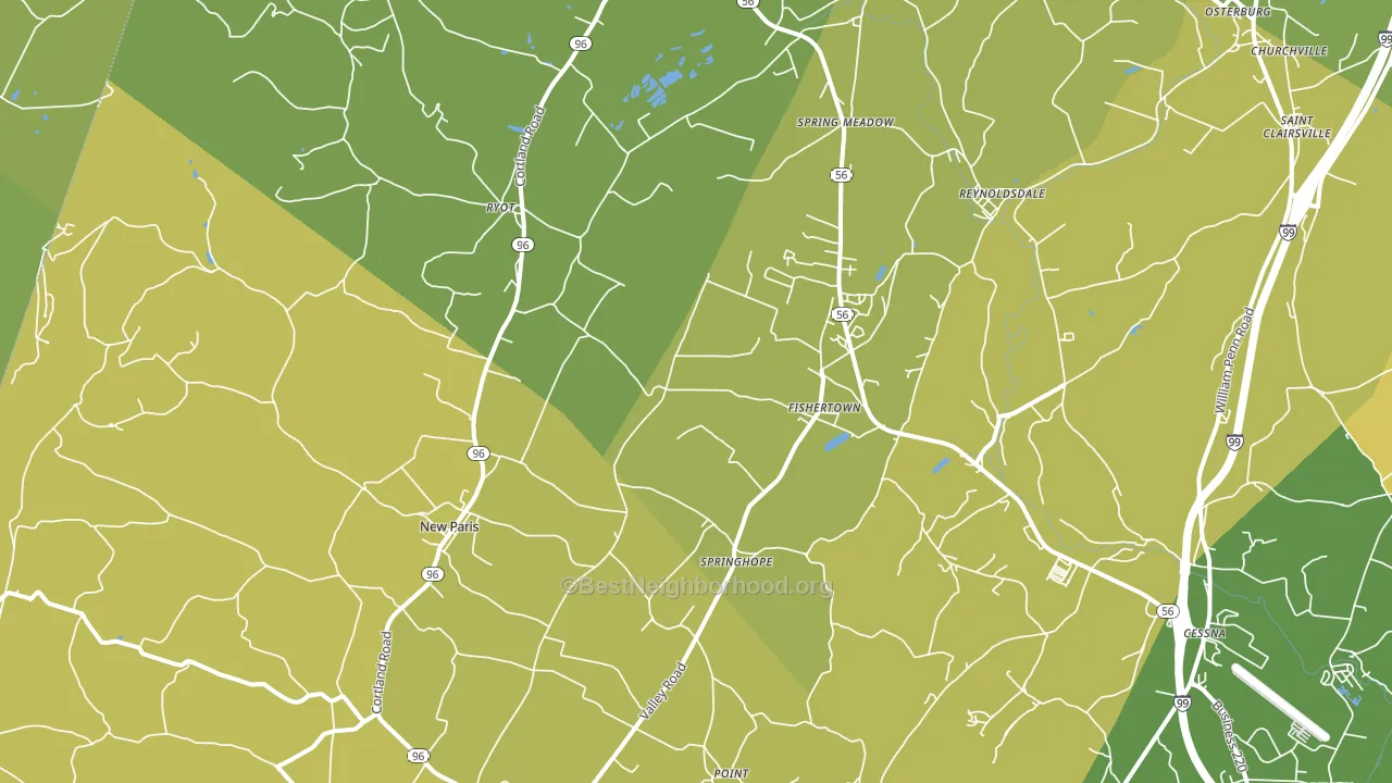 15554, PA block-group voter-turnout map