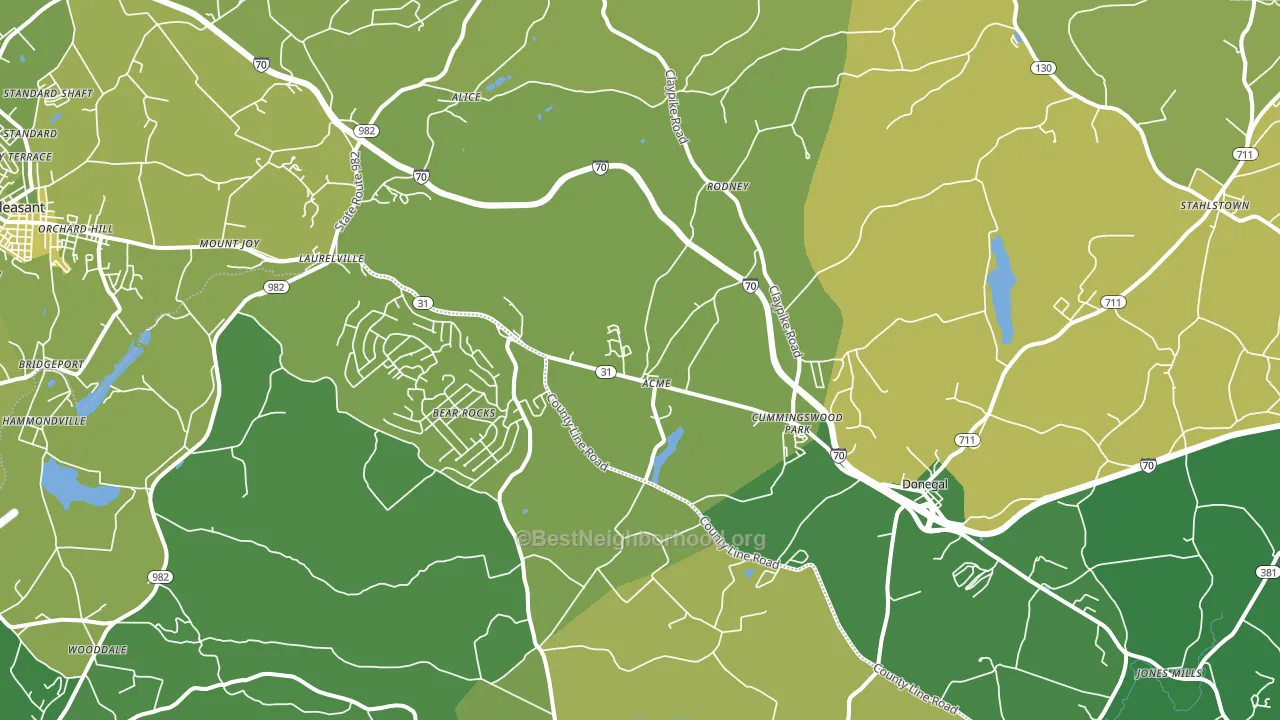 15610, PA block-group voter-turnout map