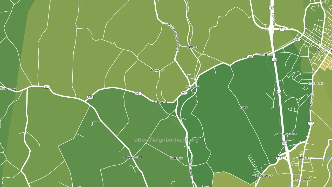 15612, PA block-group voter-turnout map