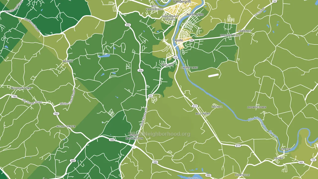 15613, PA block-group voter-turnout map
