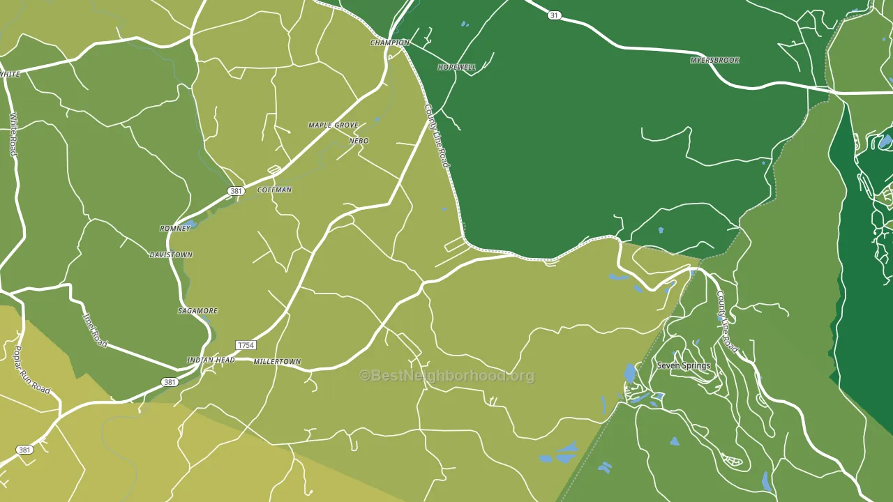 15622, PA block-group voter-turnout map