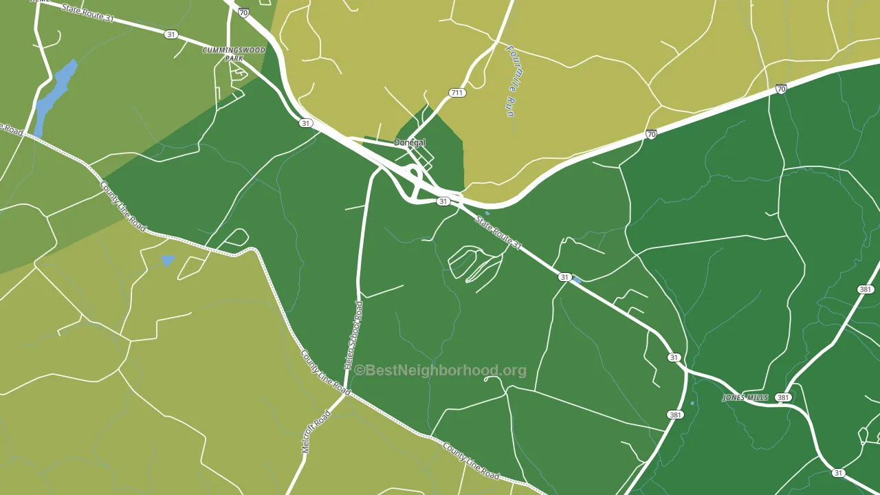15628, PA block-group voter-turnout map
