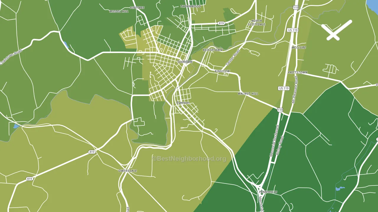 15631, PA block-group voter-turnout map