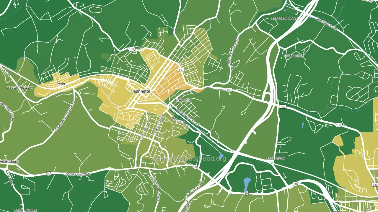 15634, PA block-group voter-turnout map
