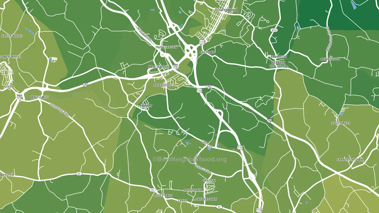 15639, PA block-group voter-turnout map