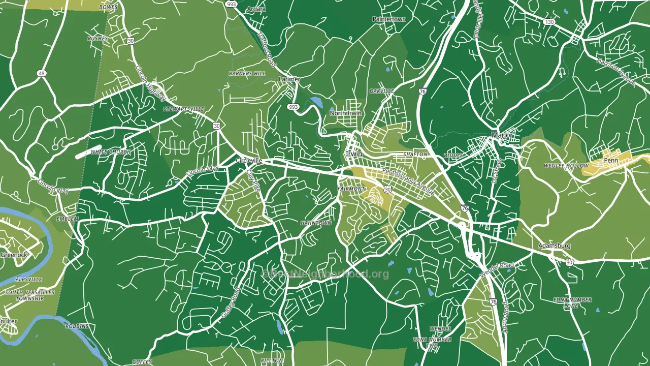 15642, PA block-group voter-turnout map