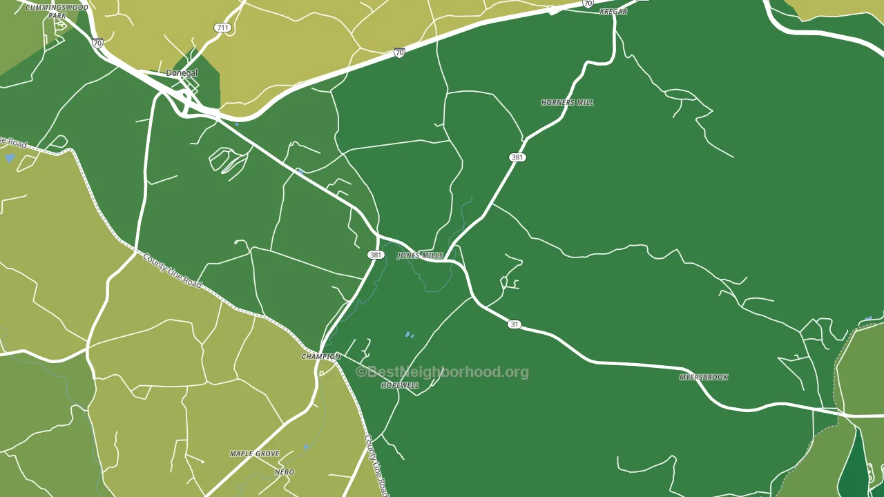 15646, PA block-group voter-turnout map