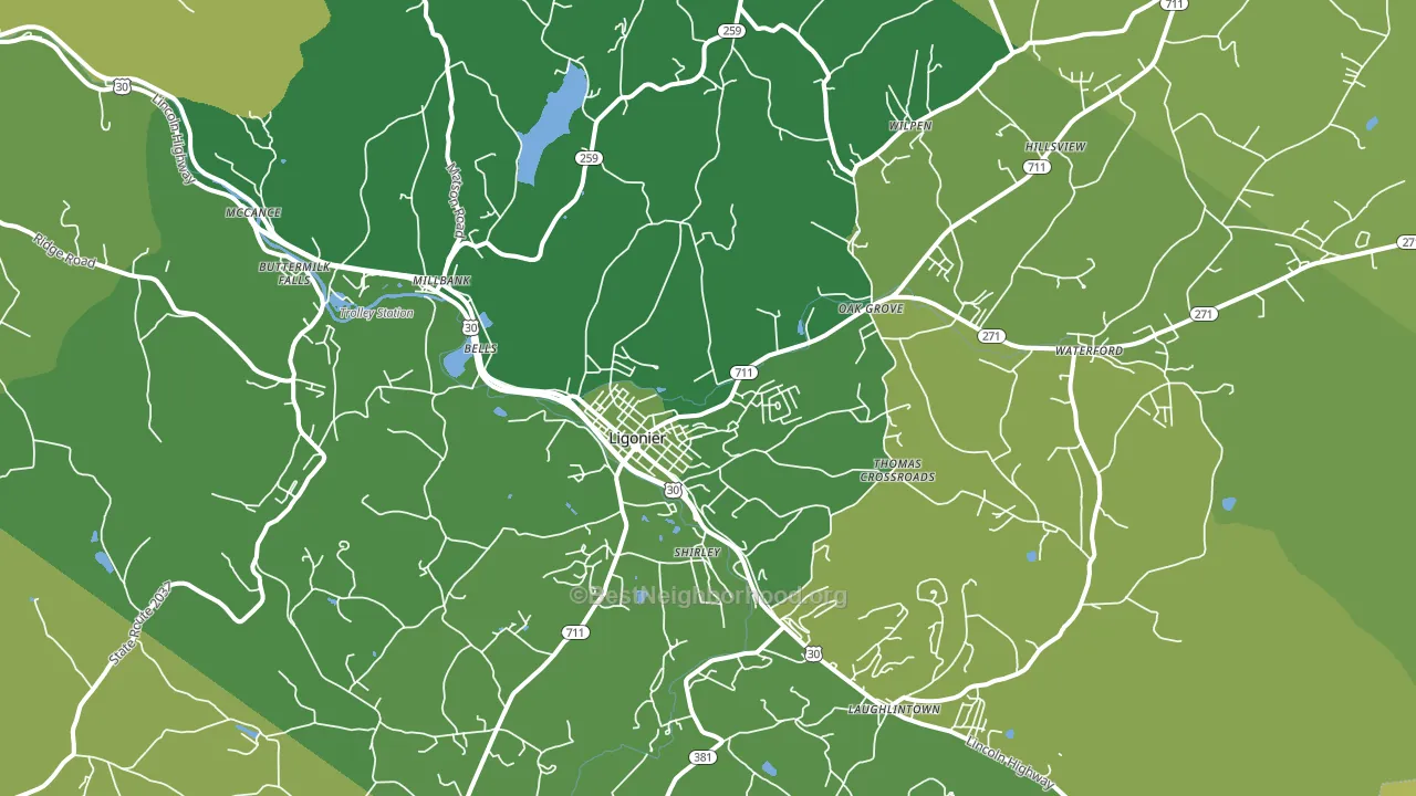 15658, PA block-group voter-turnout map