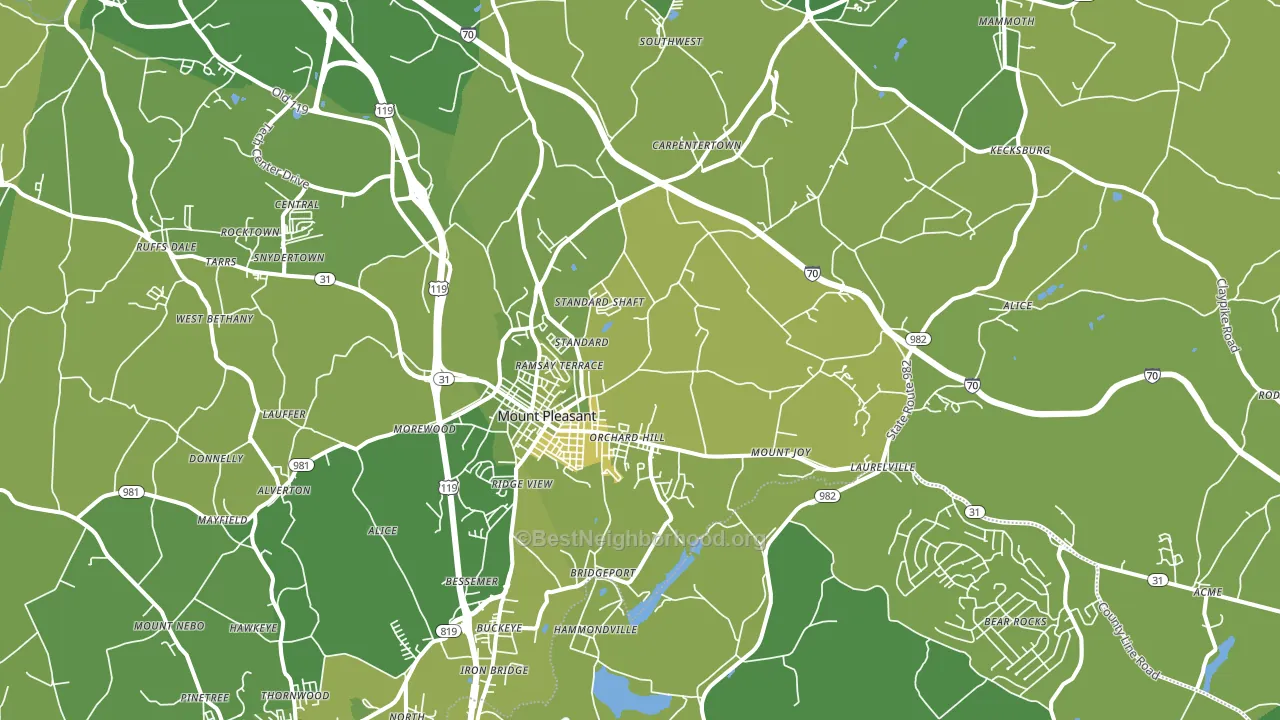 15666, PA block-group voter-turnout map
