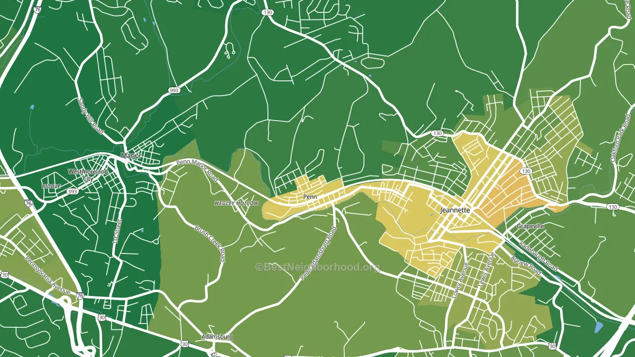 15675, PA block-group voter-turnout map