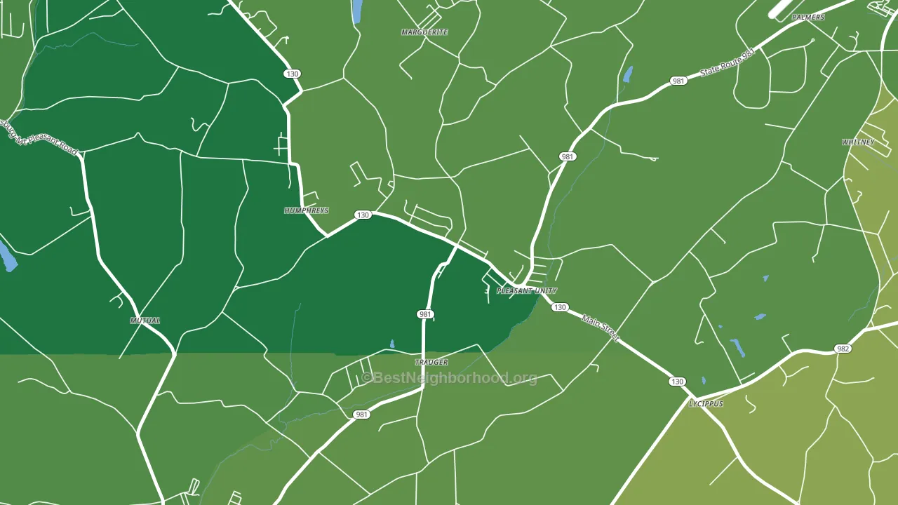 15676, PA block-group voter-turnout map