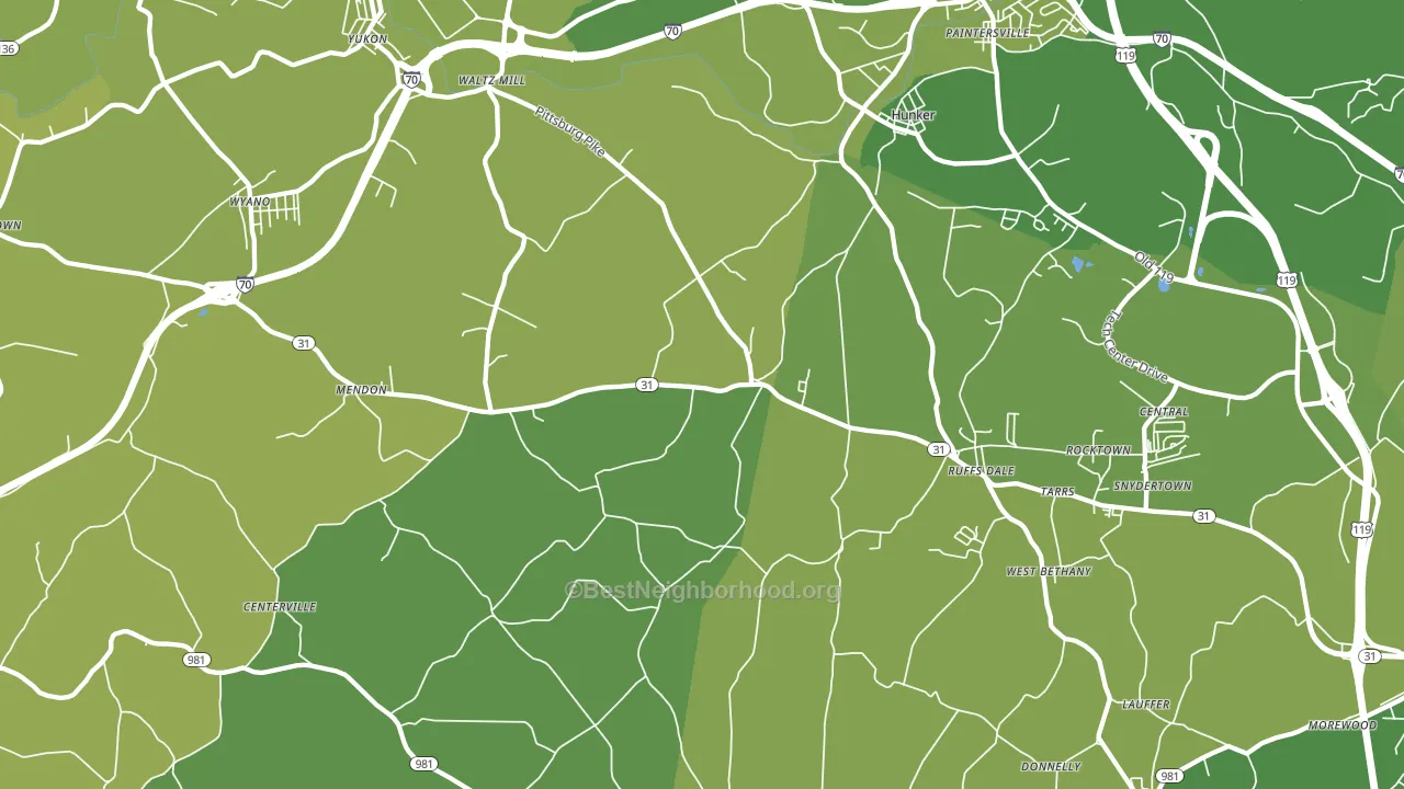 15679, PA block-group voter-turnout map