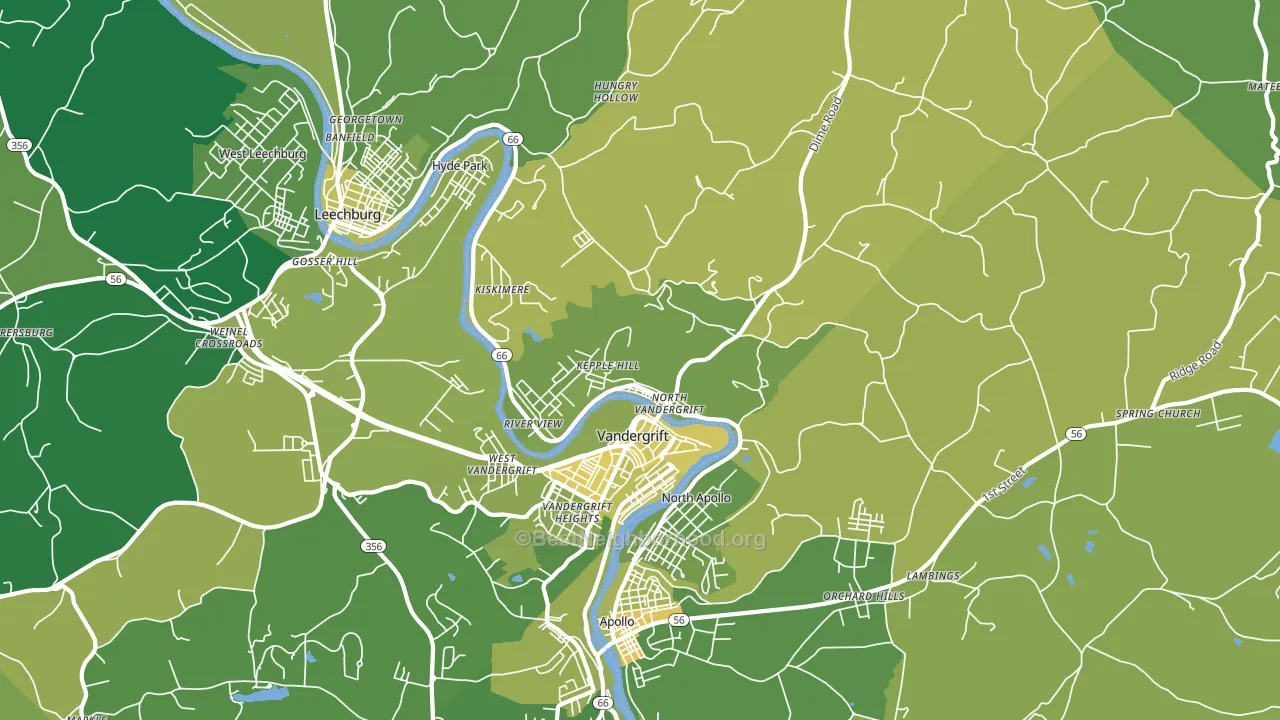 15690, PA block-group voter-turnout map
