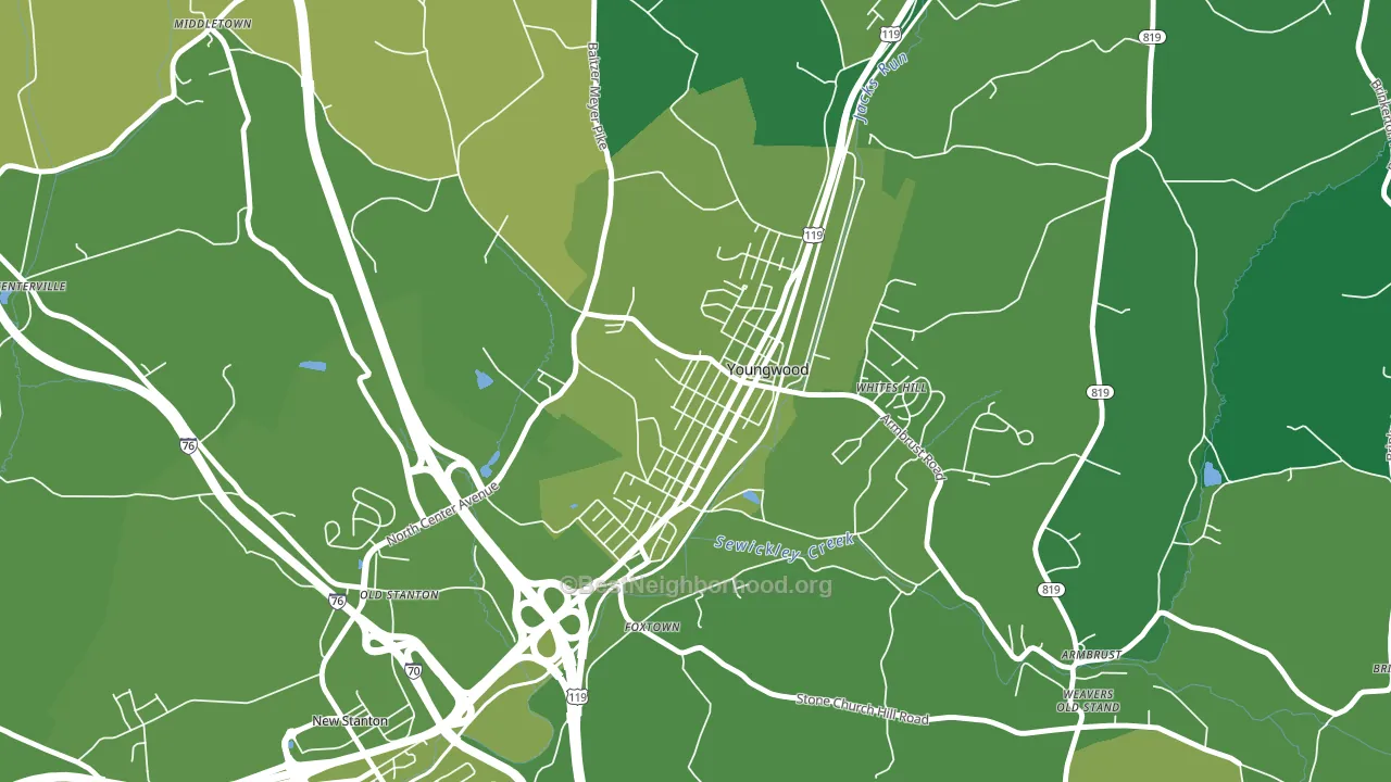 15697, PA block-group voter-turnout map