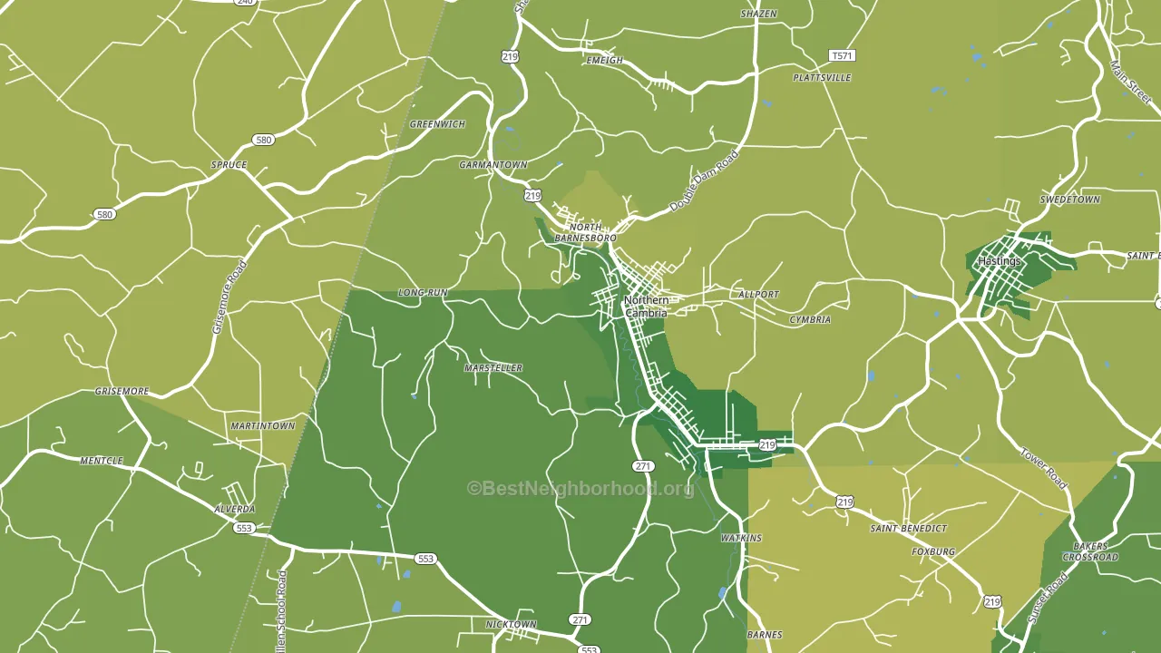 15714, PA block-group voter-turnout map