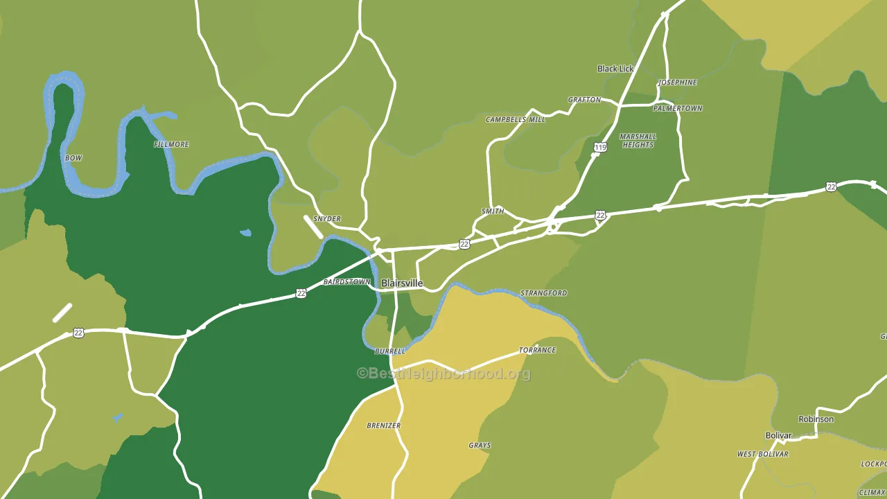 15717, PA block-group voter-turnout map