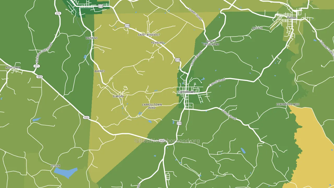 15722, PA block-group voter-turnout map