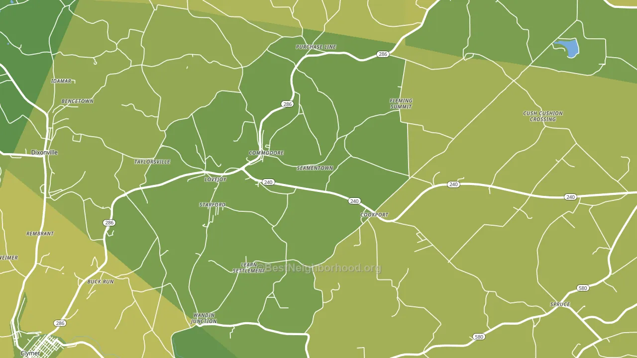 15729, PA block-group voter-turnout map