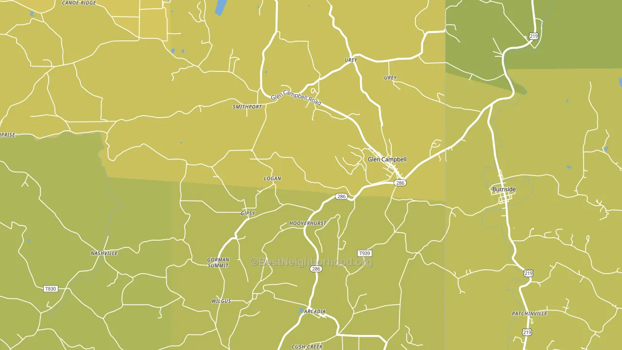 15742, PA block-group voter-turnout map