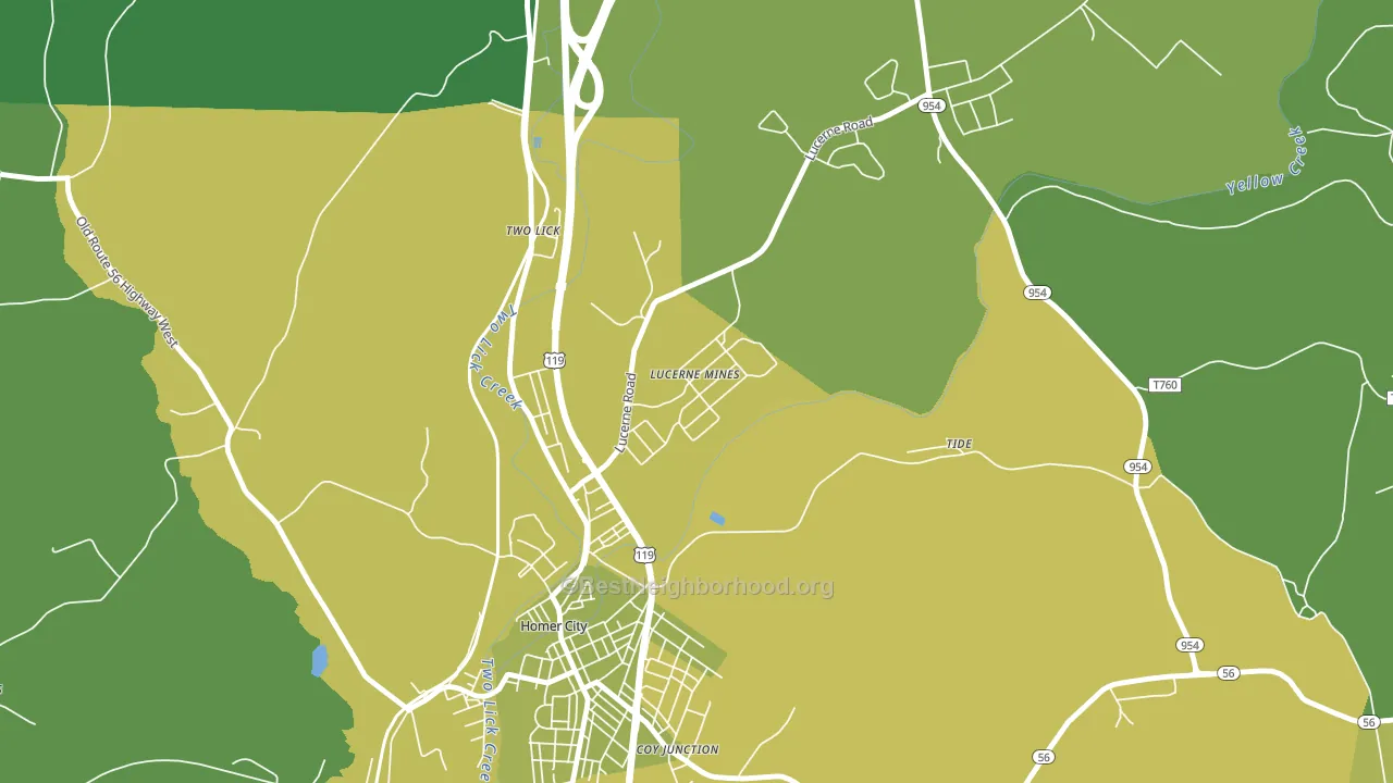 15754, PA block-group voter-turnout map