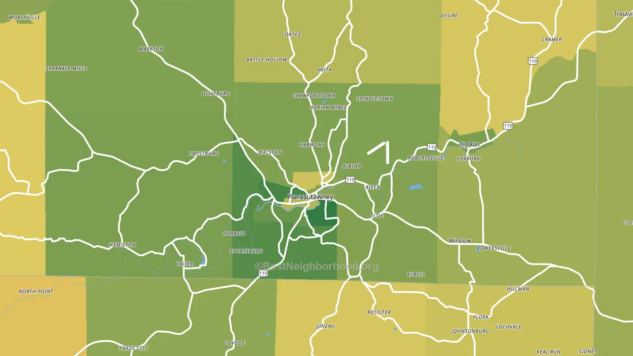 15767, PA block-group voter-turnout map