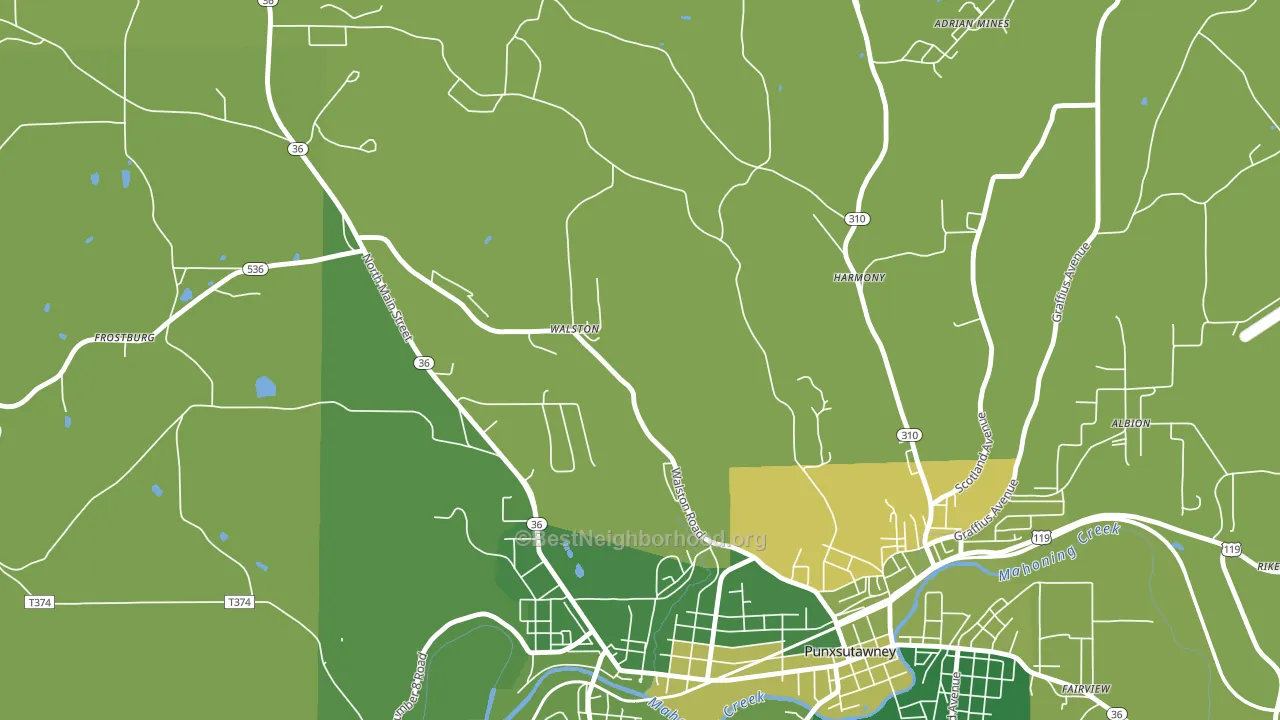 15781, PA block-group voter-turnout map