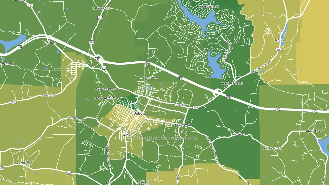 15801, PA block-group voter-turnout map