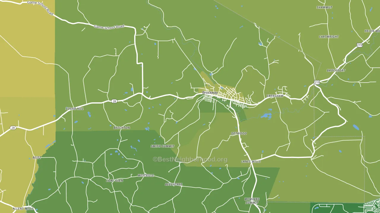 15824, PA block-group voter-turnout map