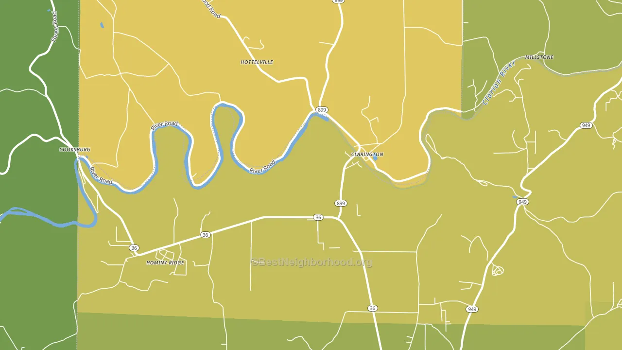 15828, PA block-group voter-turnout map