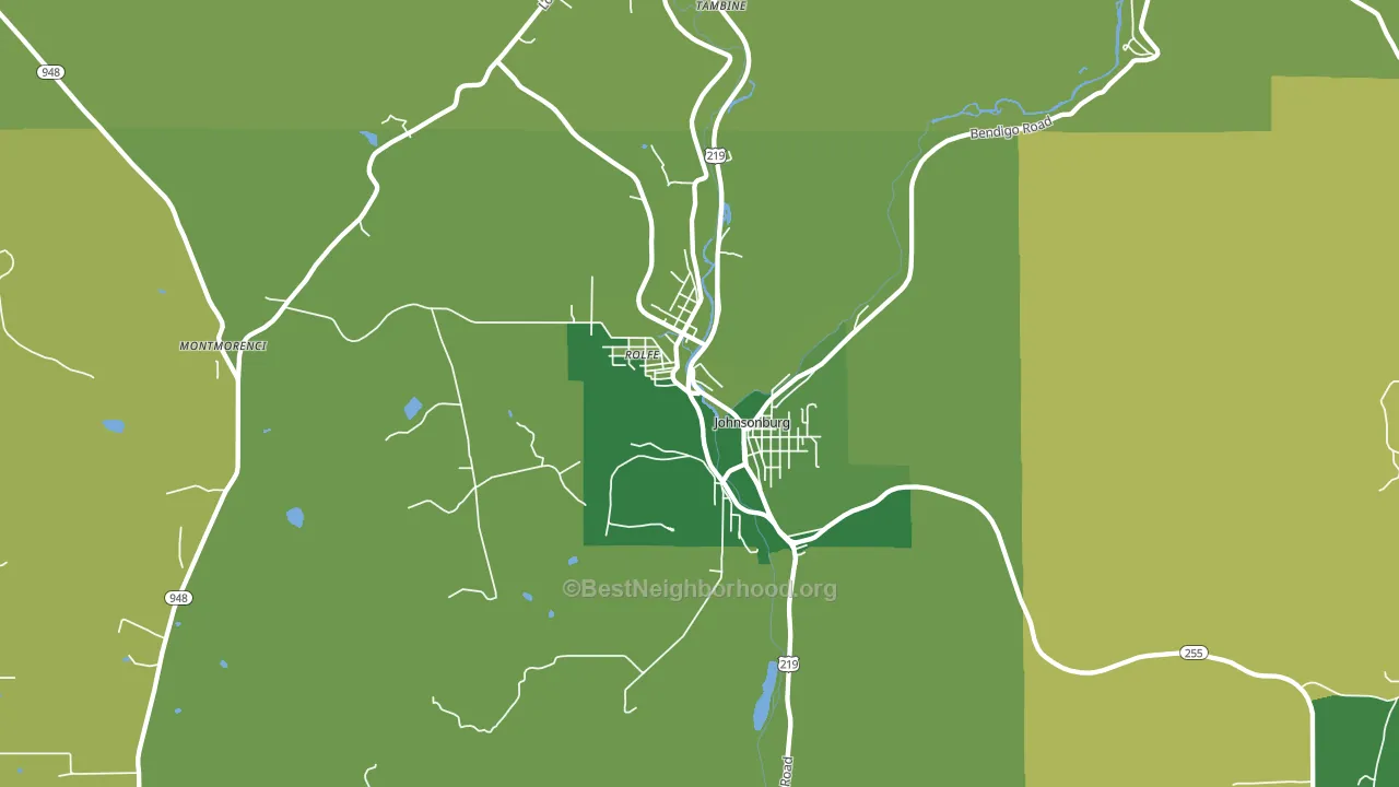 15845, PA block-group voter-turnout map