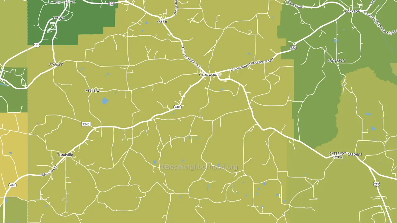 15848, PA block-group voter-turnout map