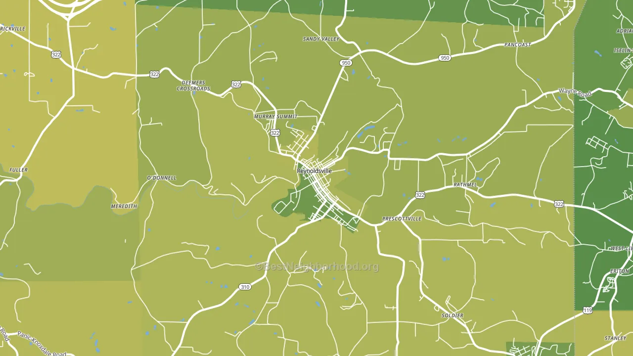 15851, PA block-group voter-turnout map