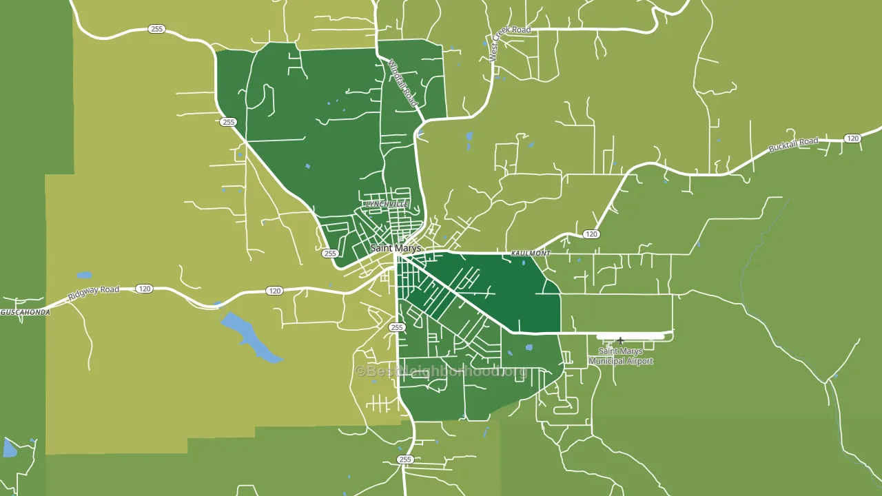 15857, PA block-group voter-turnout map