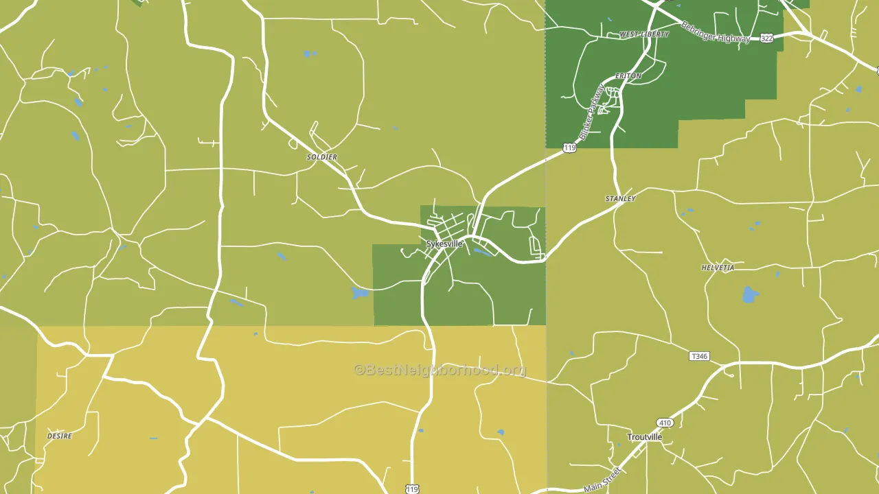 15865, PA block-group voter-turnout map