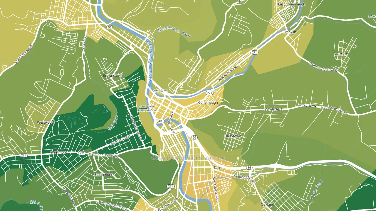 15901, PA block-group voter-turnout map