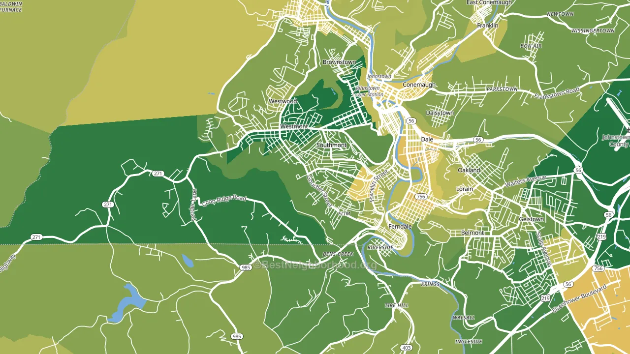 15905, PA block-group voter-turnout map