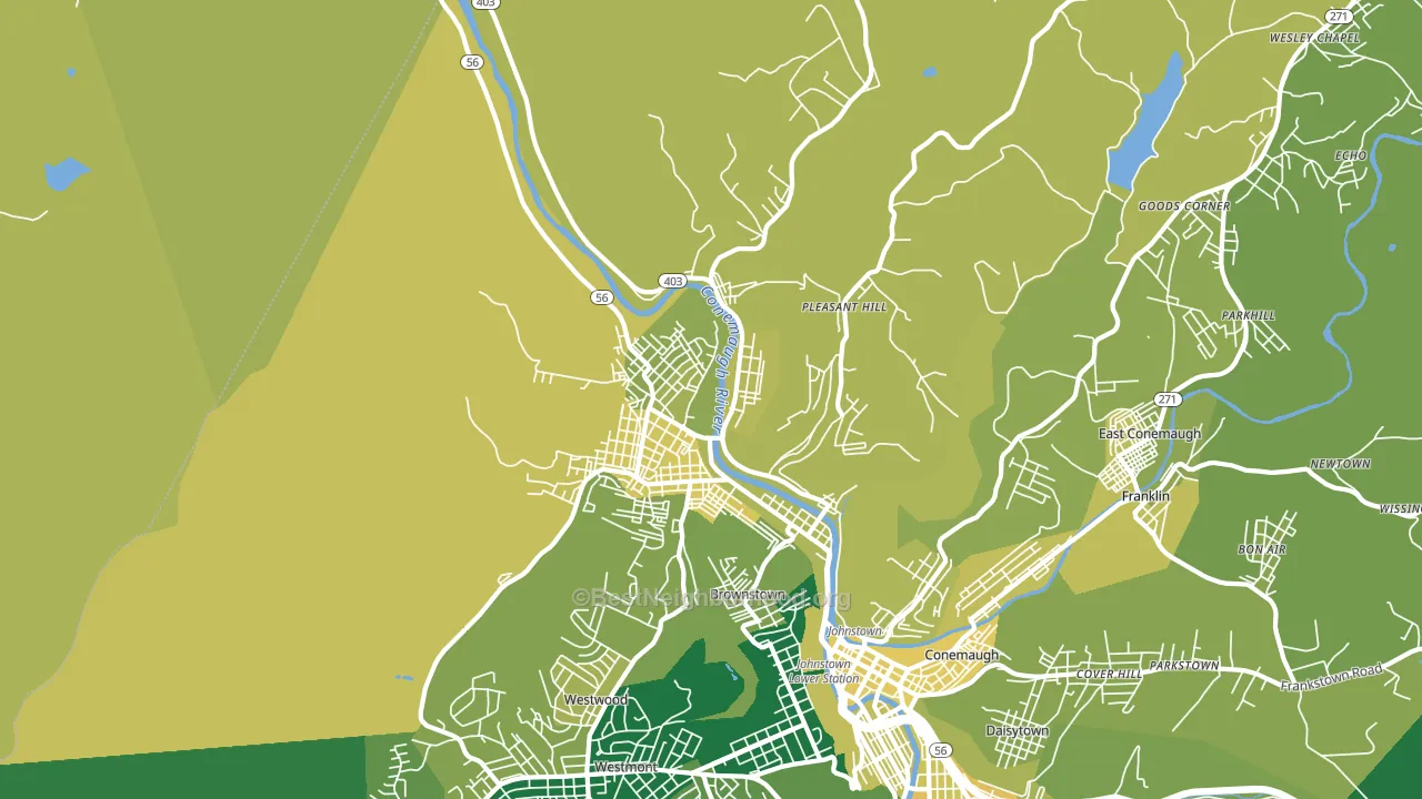 15906, PA block-group voter-turnout map
