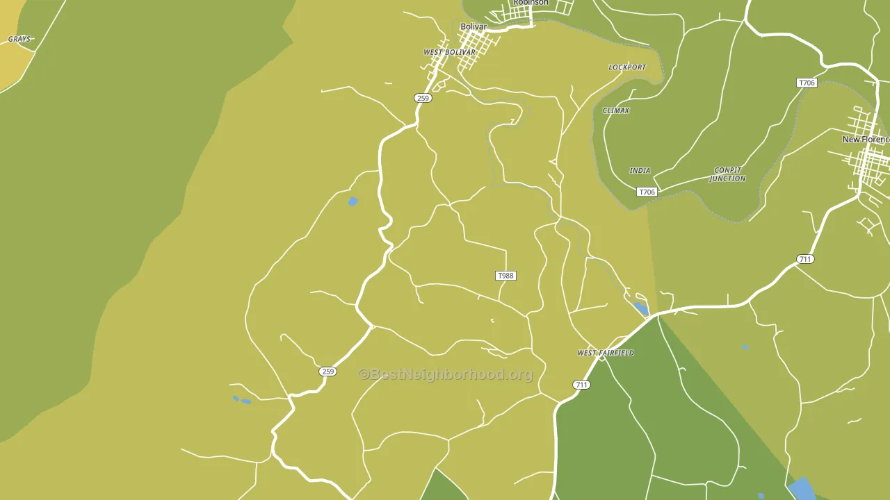 15923, PA block-group voter-turnout map