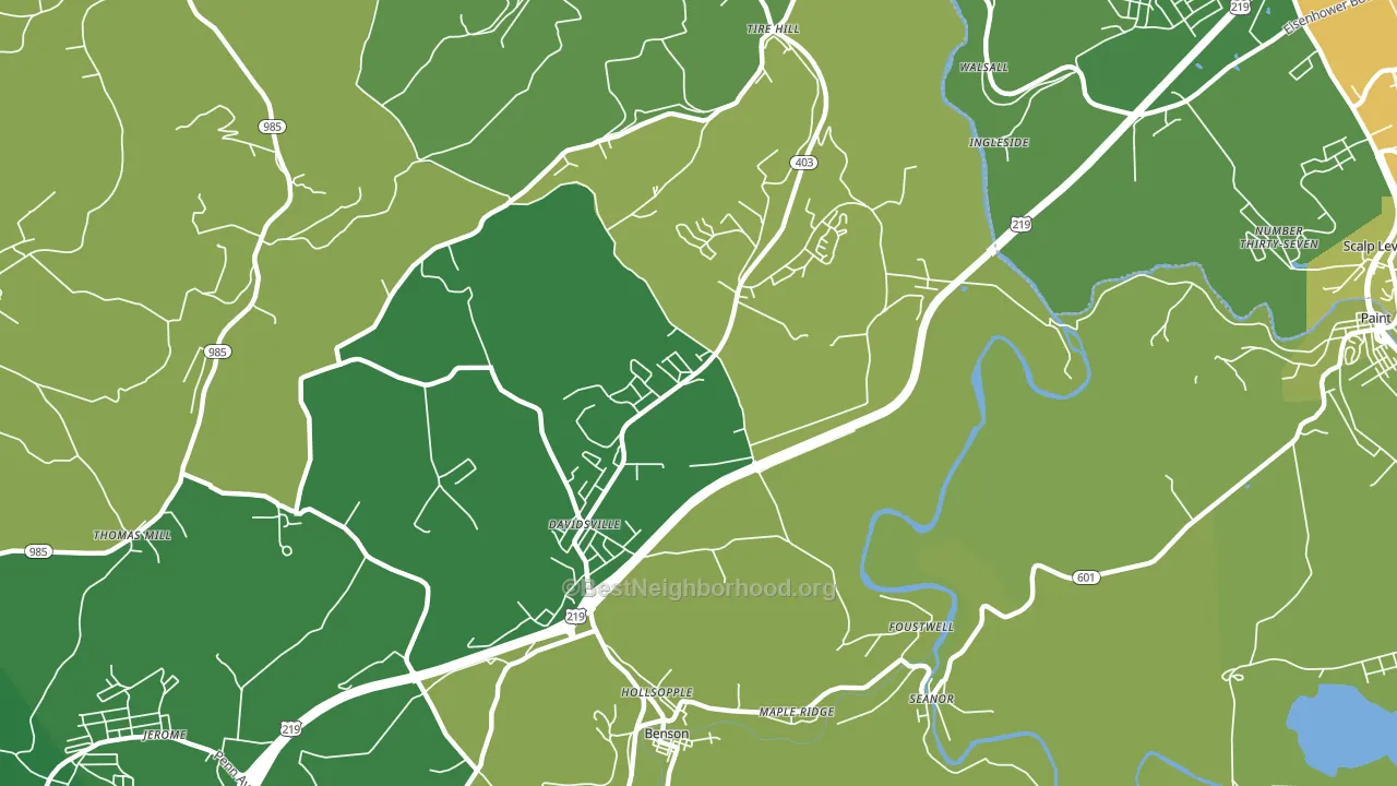 15928, PA block-group voter-turnout map