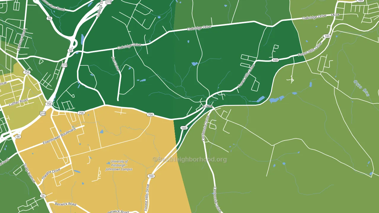 15934, PA block-group voter-turnout map