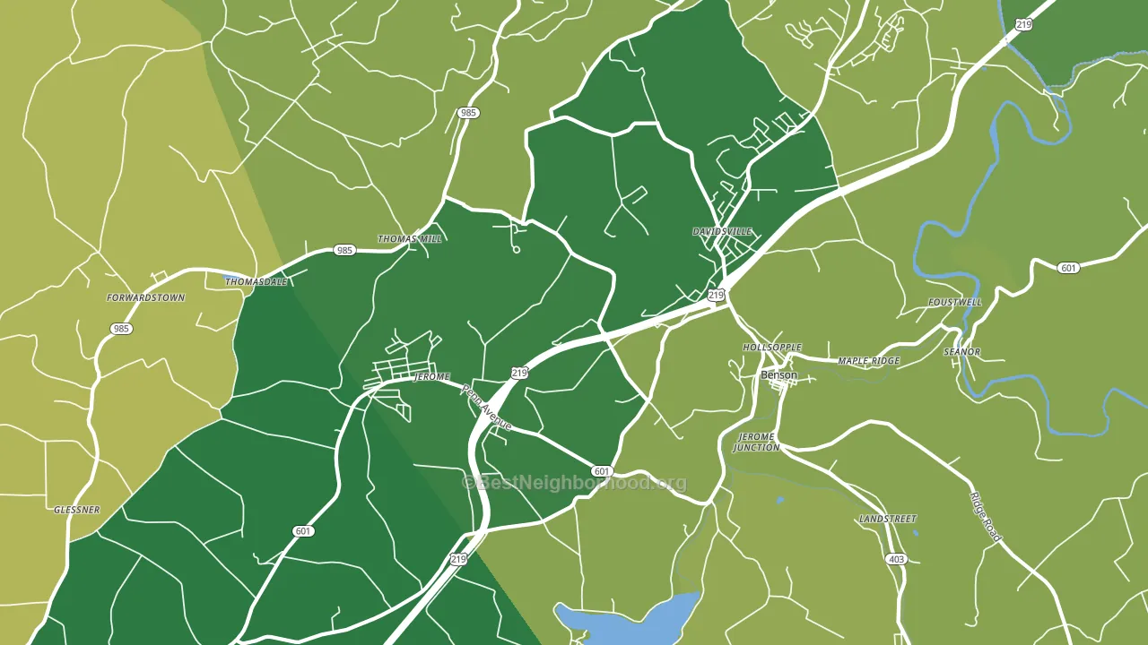 15935, PA block-group voter-turnout map