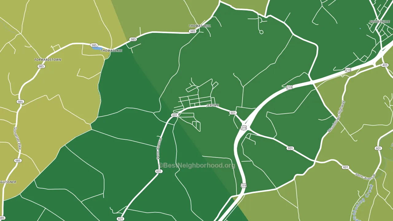 15937, PA block-group voter-turnout map