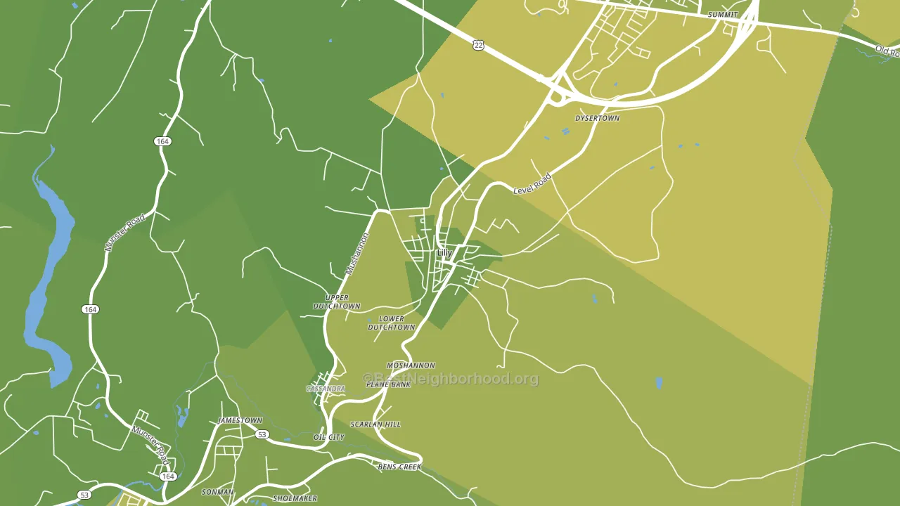 15938, PA block-group voter-turnout map