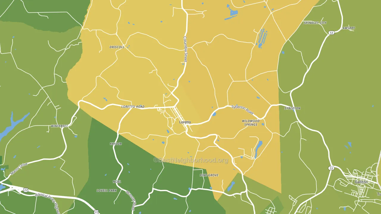 15940, PA block-group voter-turnout map