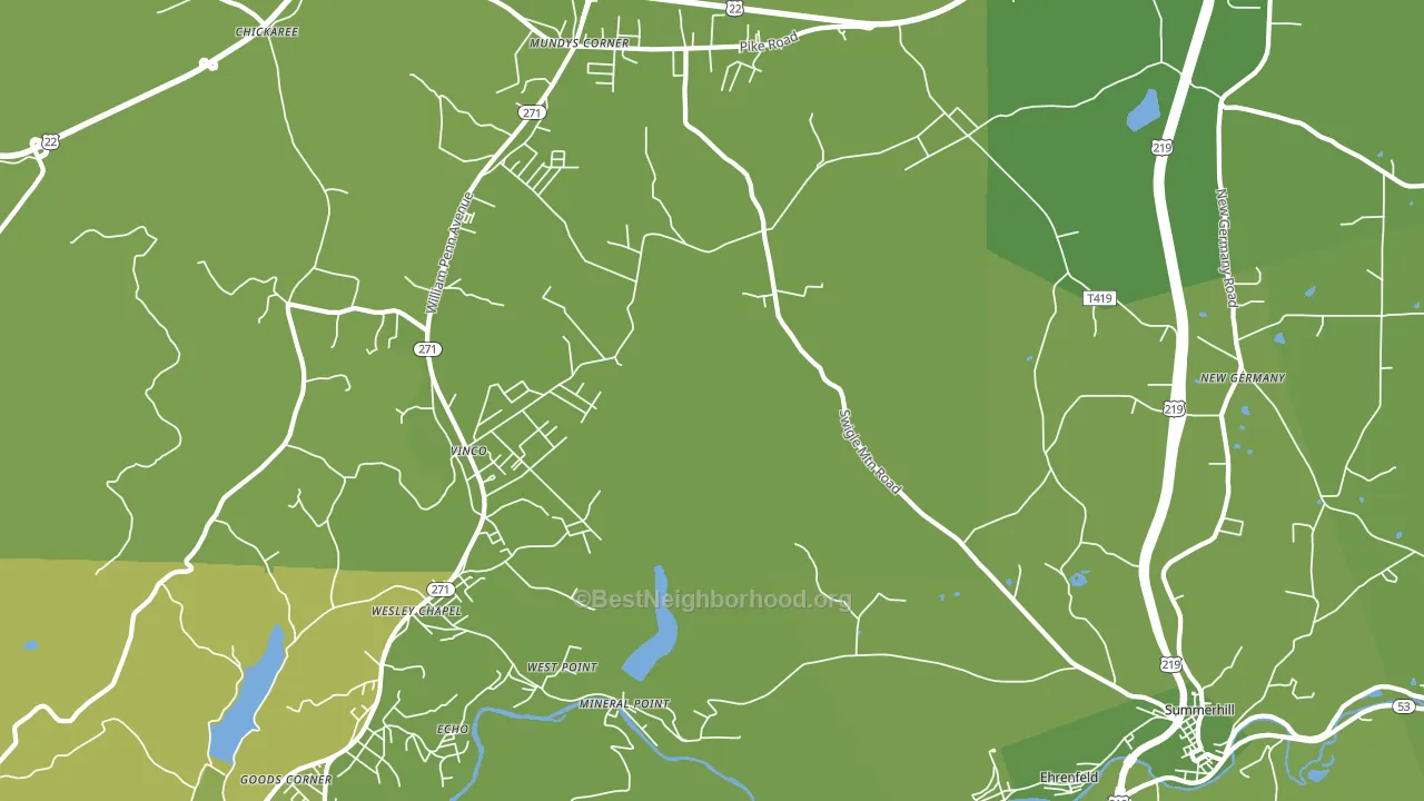 15942, PA block-group voter-turnout map
